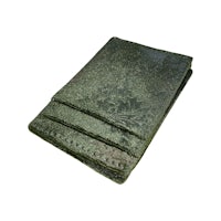 a green leather wallet on a white background